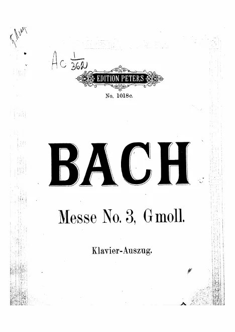 First page of Missa