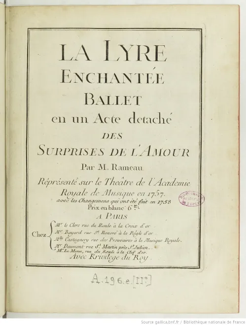 First page of La Lyre enchantée