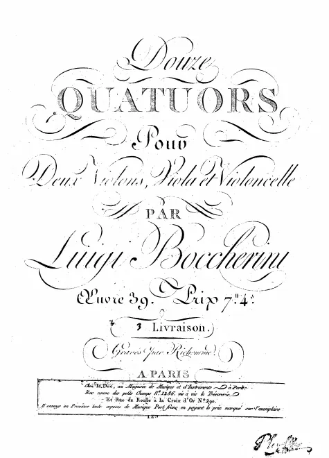 First page of String Quartet in A major