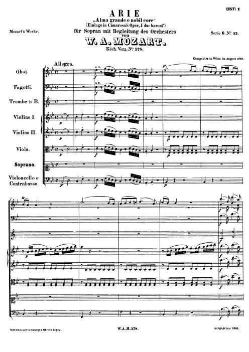 First page of Alma grande e nobil core