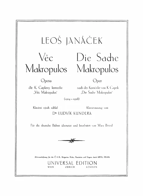 First page of Věc Makropulos