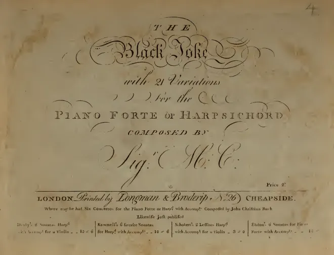First page of 21 Variations on 'The Black Joke'