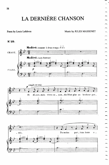 First page of La dernière chanson