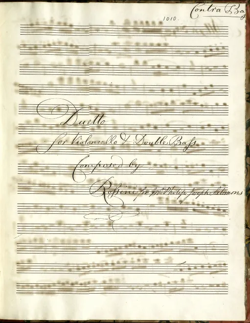 First page of Duet for Cello and Double Bass in D major