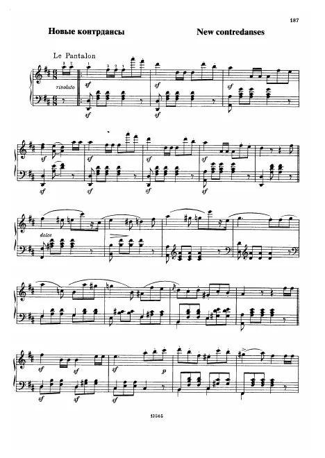 First page of 5 French Contradanses