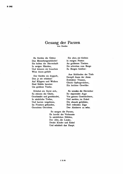 First page of Gesang der Parzen
