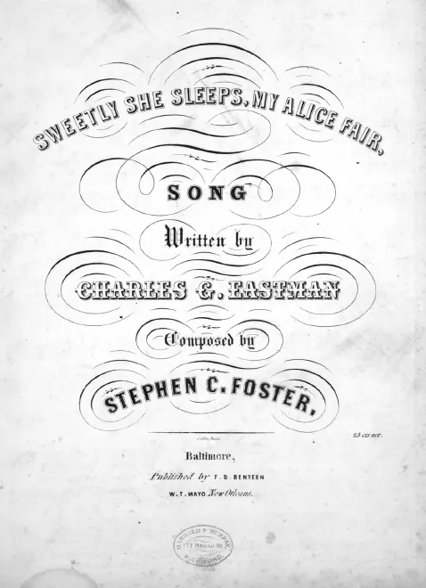 First page of Sweetly She Sleeps, My Alice Fair