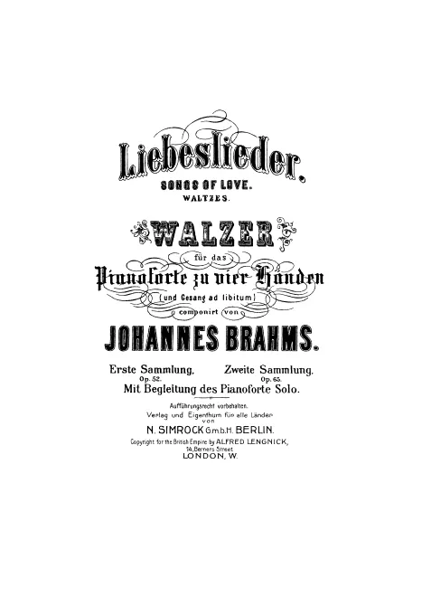 First page of Liebeslieder Waltzes
