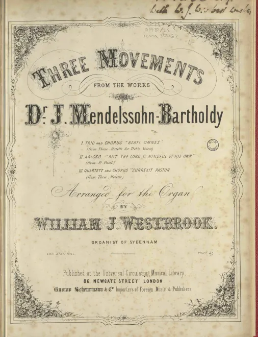 First page of 3 Movements Arranged for the Organ