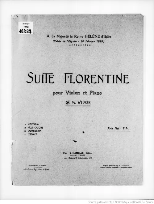 First page of Suite florentine pour violon et piano