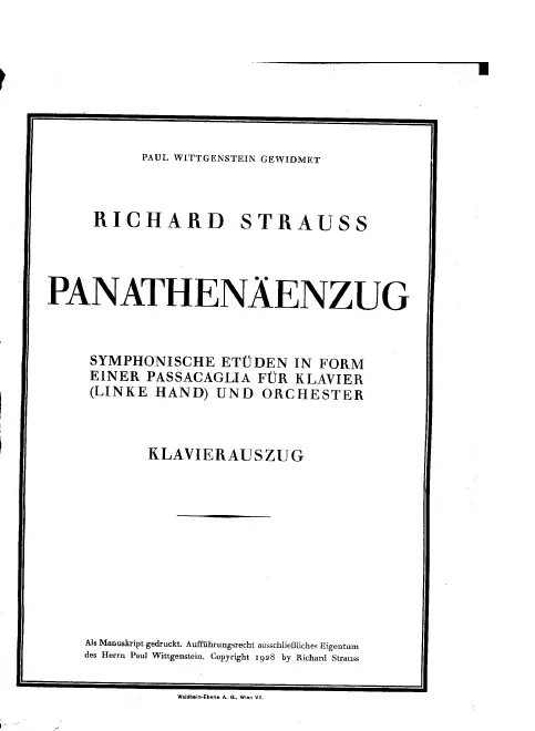 First page of Panathenäenzug, ‘symphonische Etüden in Form einer Passacaglia’