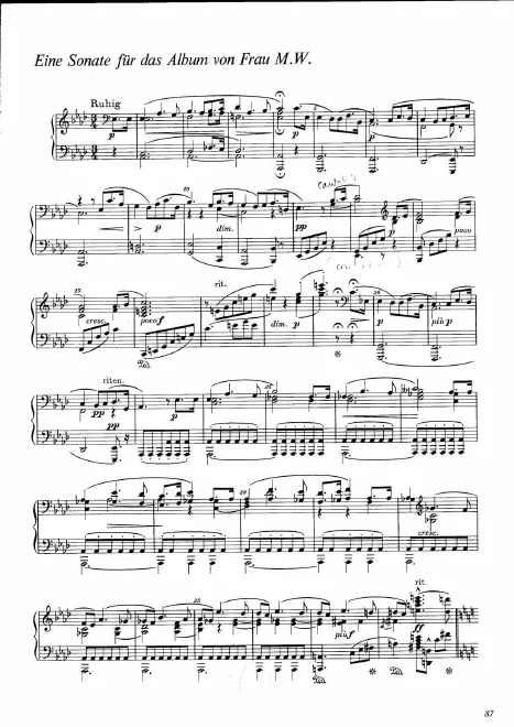 First page of Eine Sonate für das Album von Frau M.W.