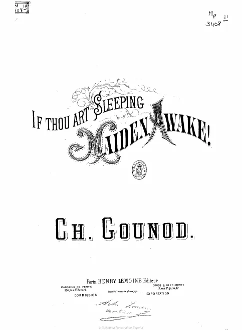 First page of If Thou Art Sleeping, Maiden, Awake!