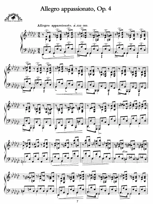 First page of Allegro appassionato