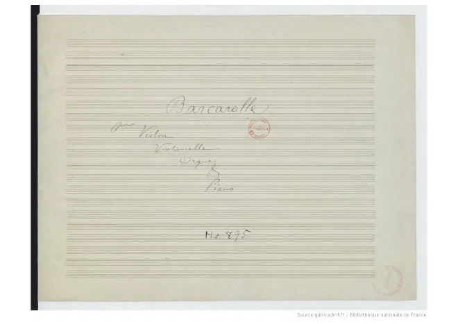 First page of Barcarolle
