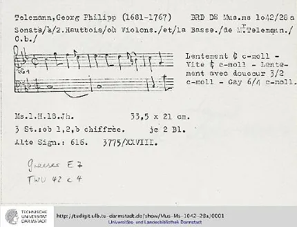 First page of Triosonata in C minor