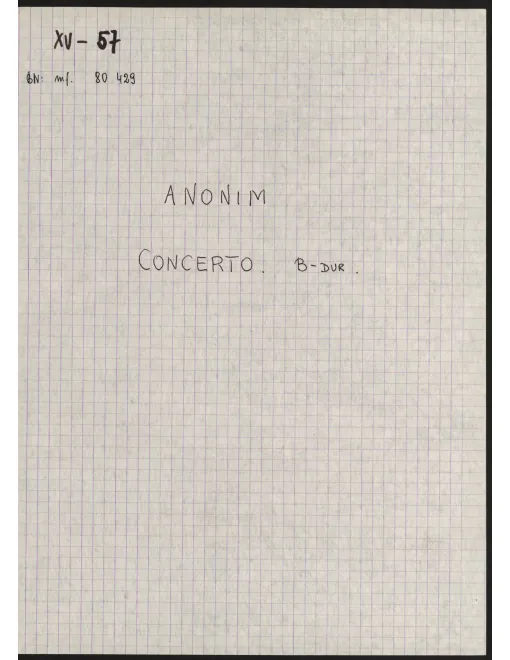 First page of Violin Concerto in B-flat major