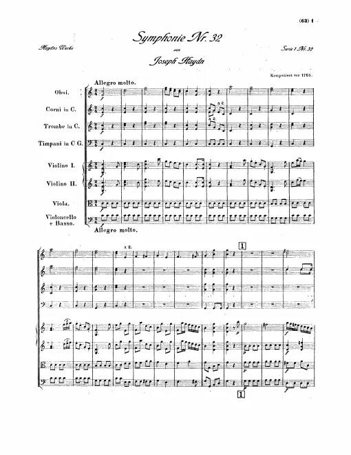 First page of Symphony No.32 in C major