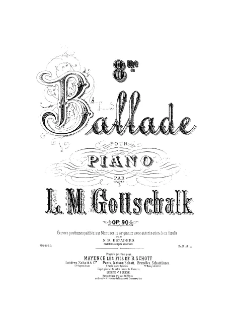 First page of Ballade No.8, Op.90