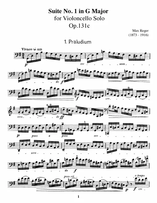 First page of 3 Suites for Solo Cello, Op.131c