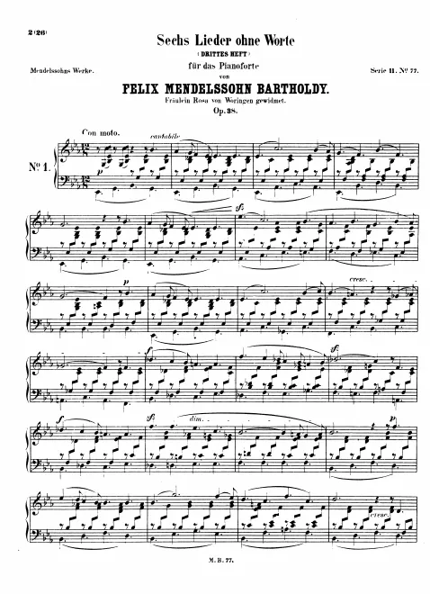 First page of Lieder ohne Worte