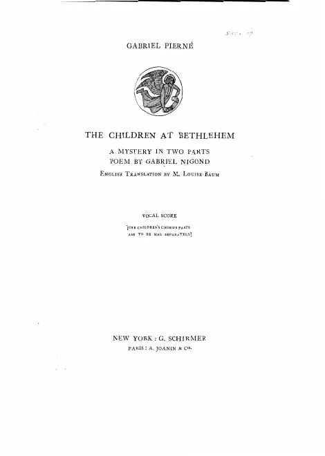 First page of Les enfants à Bethléem