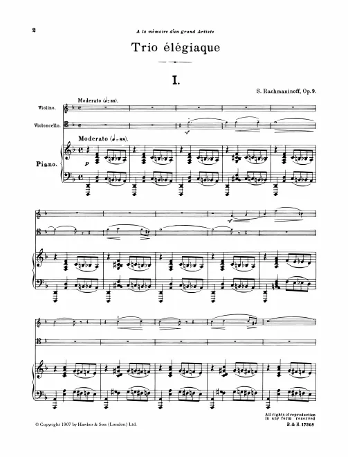 First page of Trio élégiaque No.2