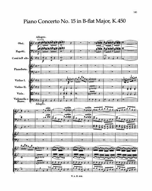 First page of Piano Concerto No.15