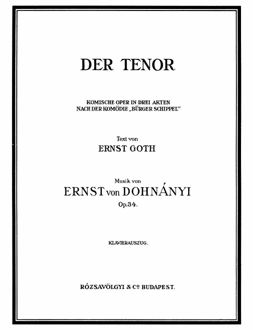 First page of Der Tenor