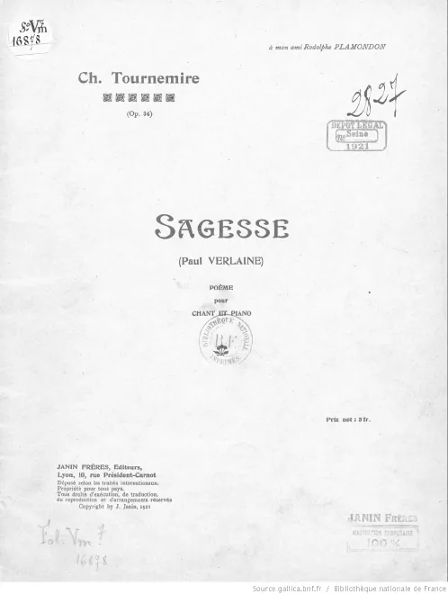 First page of Poème pour Voix et Piano