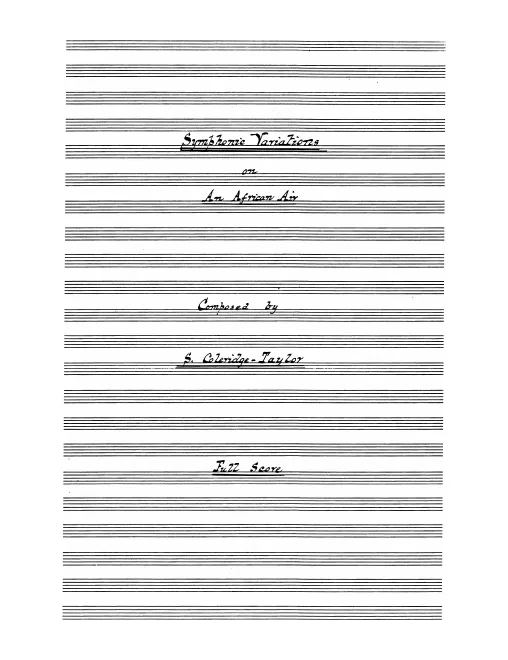 First page of Variations on an African Air