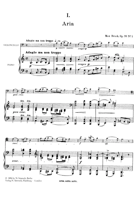 First page of 4 Pieces for Cello and Piano