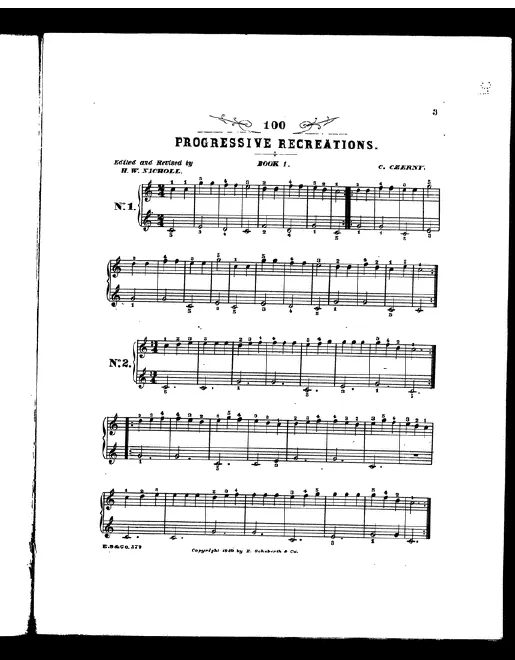 First page of Erster Clavier-Unterricht in 100 Erholungen für das Pianoforte : mit Fingersatz und in fortschreitender Ordnung für die ersten Anfänger