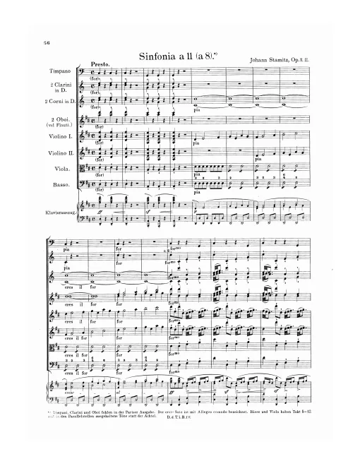 First page of Sinfonia in D major