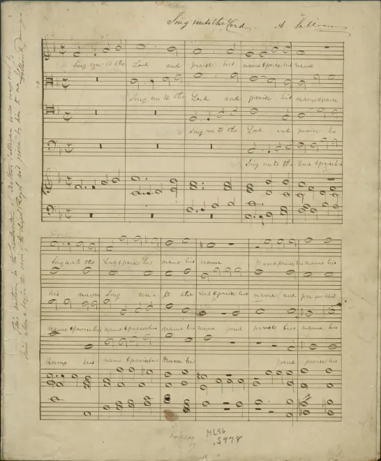 First page of Sing Unto the Lord