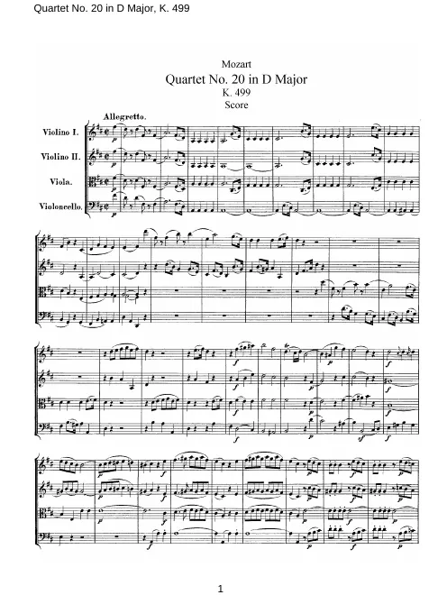 First page of String Quartet No.20