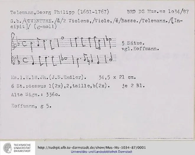 First page of Ouverture-Suite in G minor