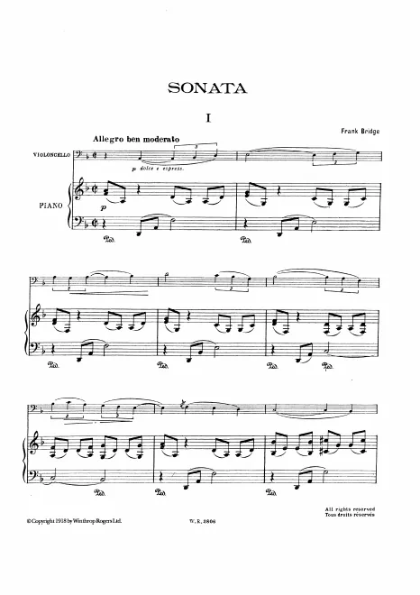 First page of Cello Sonata