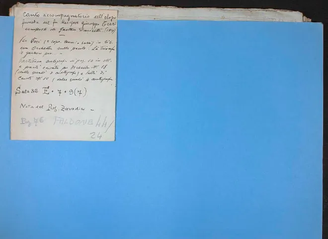 First page of Canto accompagnatorio