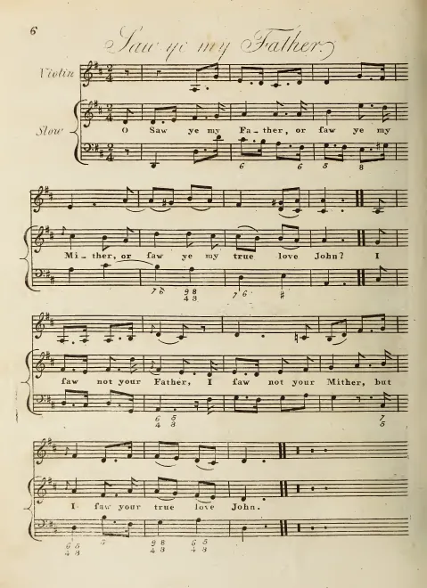 First page of Saw ye my Father, Hob.XXXIa:5