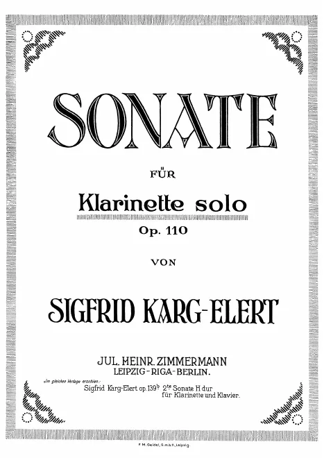 First page of Sonata for Solo Clarinet