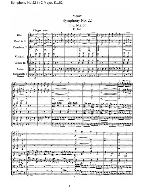 First page of Symphony No.22