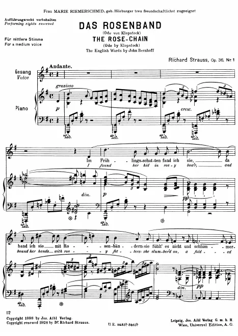 First page of 4 Lieder