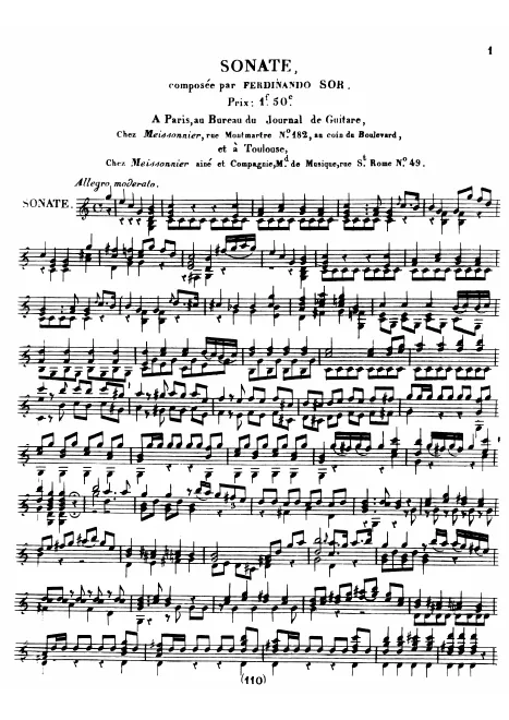 First page of Guitar Sonata in C major