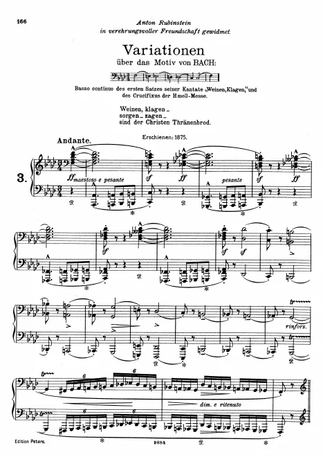 First page of Variationen über das Motiv von Bach