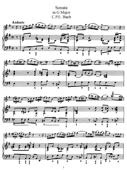 First page of Flute Sonata in G major