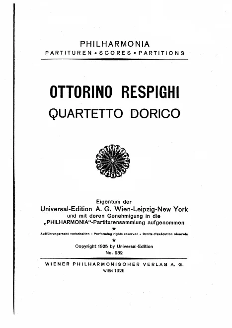 First page of Quartetto Dorico