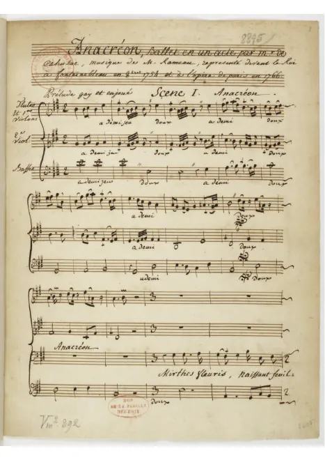 First page of Anacréon