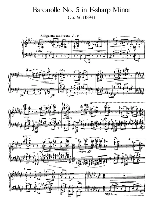 First page of Barcarolle No.5