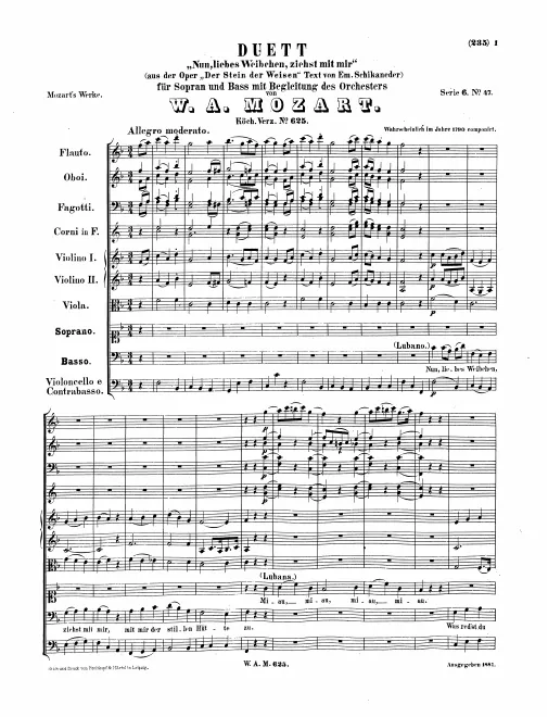 First page of Nun, liebes Weibchen